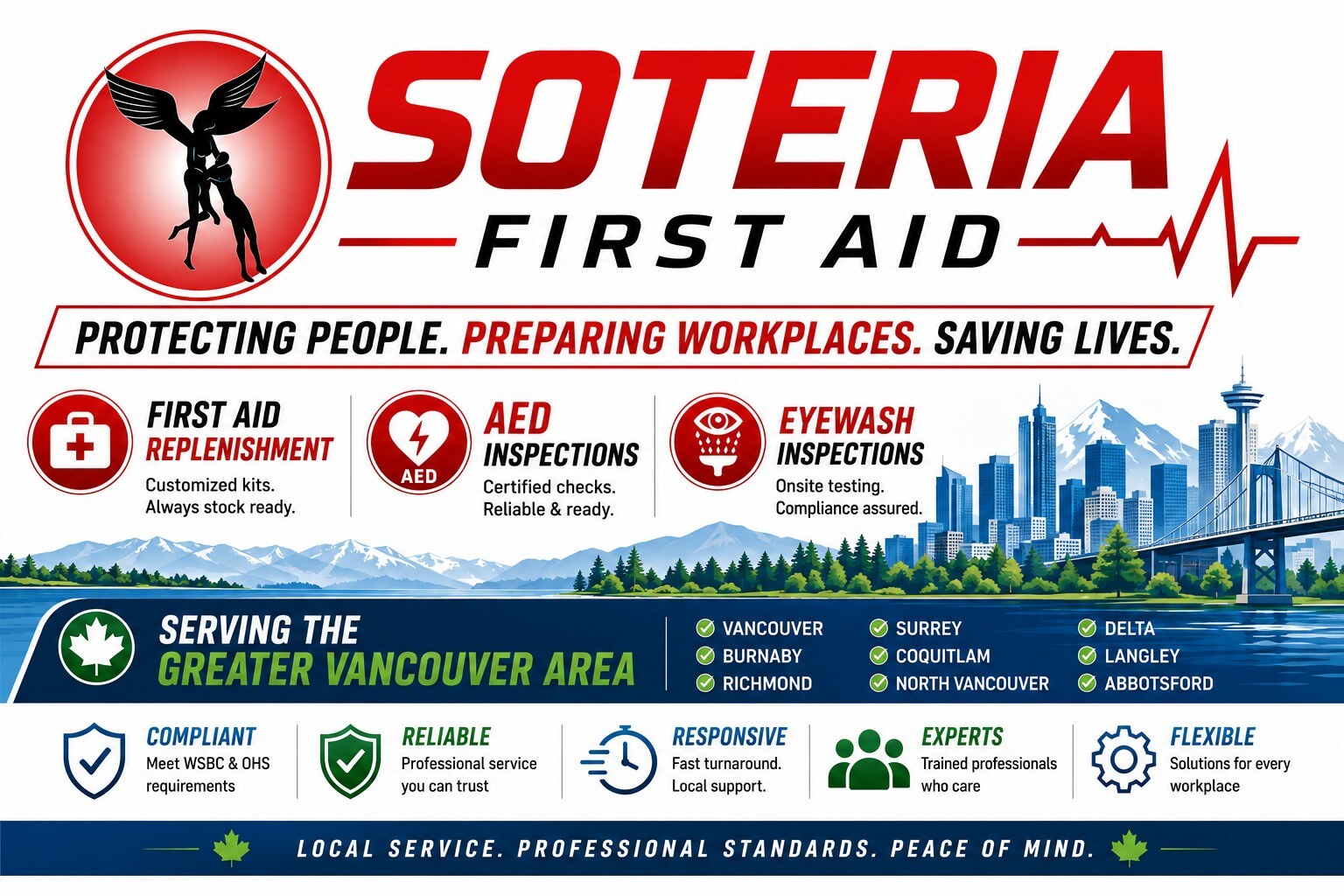 Soteria First Aid services and Greater Vancouver service area